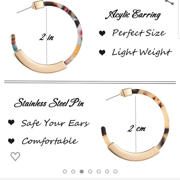 🌻3 for $20🌻Tortoise shell hoops - Picture 5 of 5